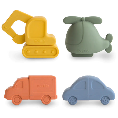 Mushie Bath Toy Set 4-Pack | Vehicles