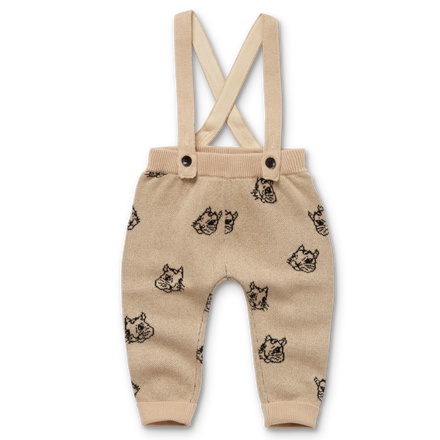 Sproet & Sprout Baby Pants Intarsia Squirrel Print | Nougat