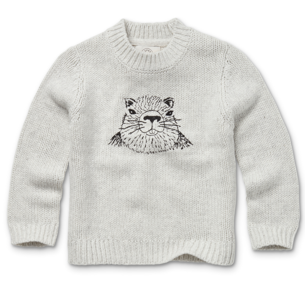 Sproet & Sprout Sweater Embroidery Marmot | Ivory