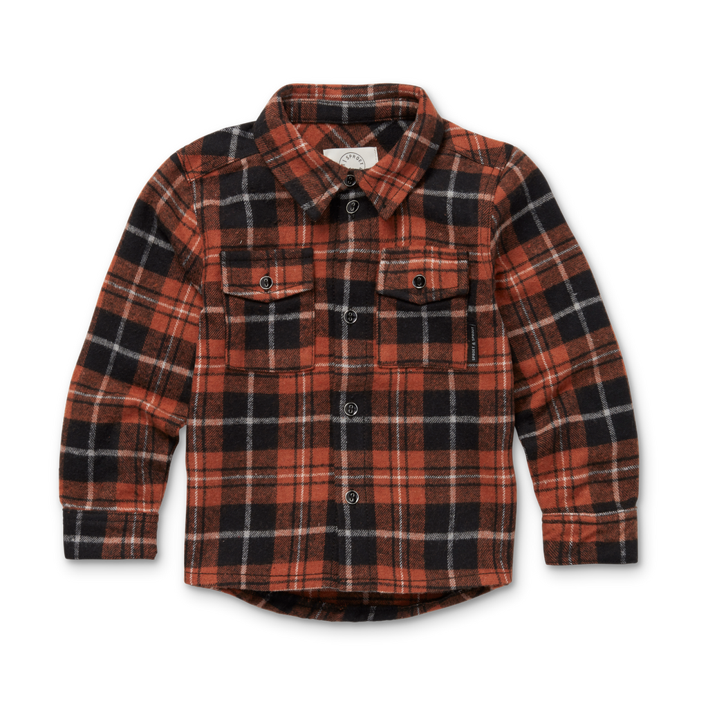 Sproet & Sprout Shirt Boys Flannel Check Hemdje | Barn Red