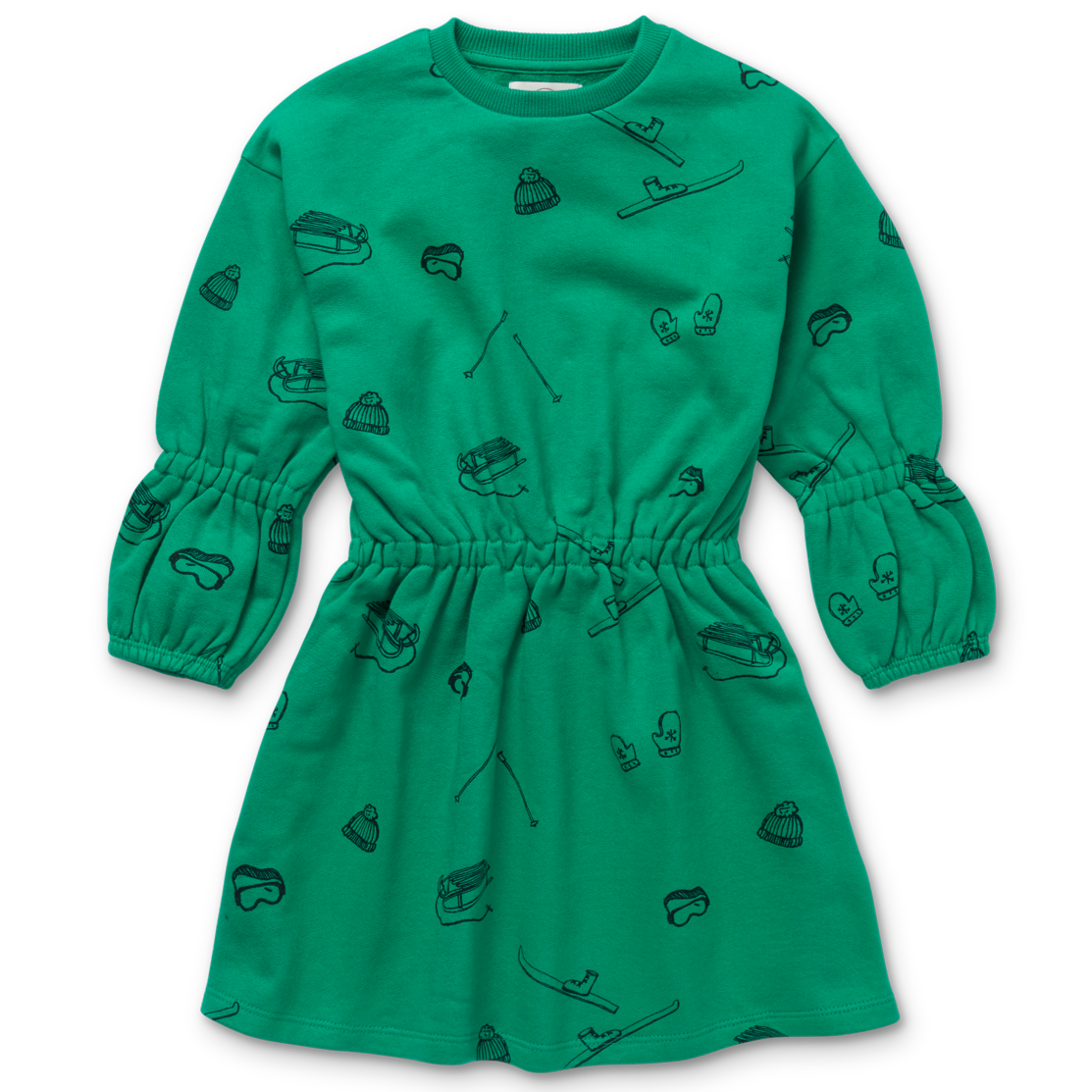 Sproet & Sprout Sweat Dress Ski Print | Fern Green