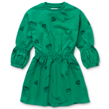 Sproet & Sprout Sweat Dress Ski Print | Fern Green