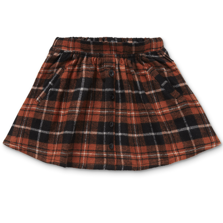 Sproet & Sprout Skirt Flannel Check | Barn Red