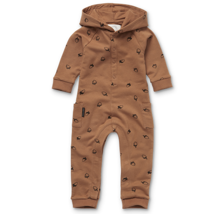 Sproet & Sprout Baby Onesie Hoodie Acorn Print | Lion