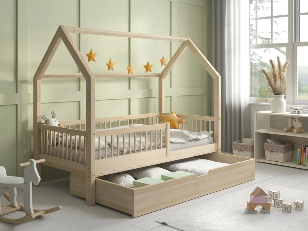 De Gele Flamingo Bed House Rio | Single with drawer for mattress 90x200cm