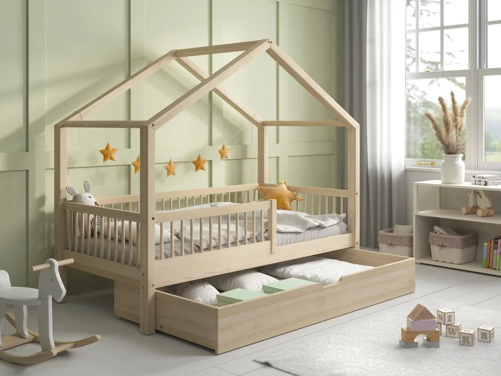 De Gele Flamingo Bed House Helsinki | Single with drawer for mattress 90x200cm