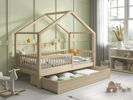 De Gele Flamingo Bed House Helsinki | Single with drawer for mattress 90x200cm