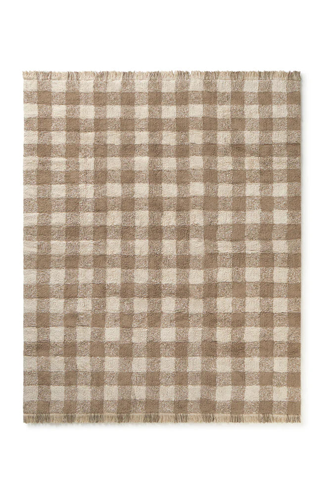 Lorena Canals Machine Washable Carpet 90x120 cm | Vichy Maroon