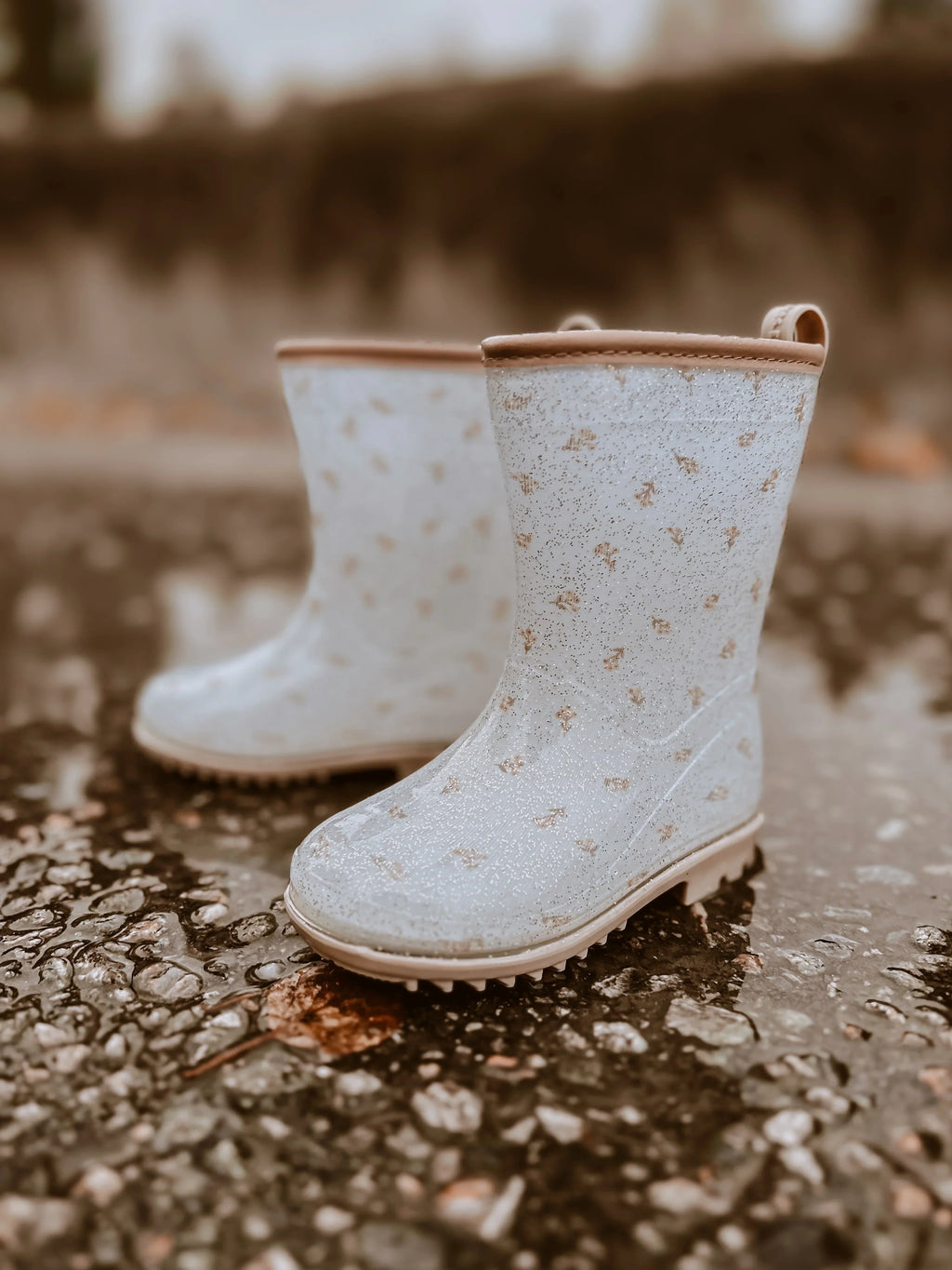 Mrs. Ertha Wellies - Rain boots | Flower Buds - Glitter