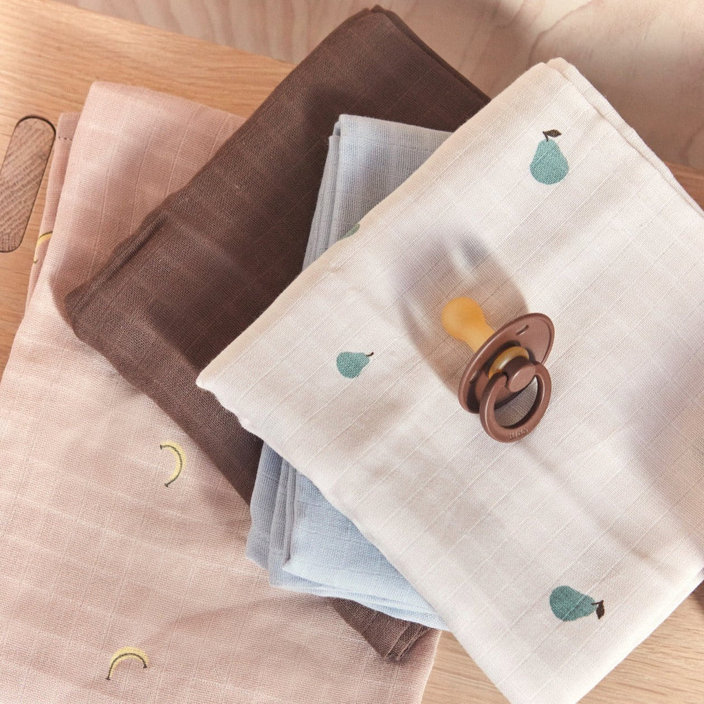 OYOY Living Set 2 Hydrophilic cloths 70x70cm | Brown - Fruit Print