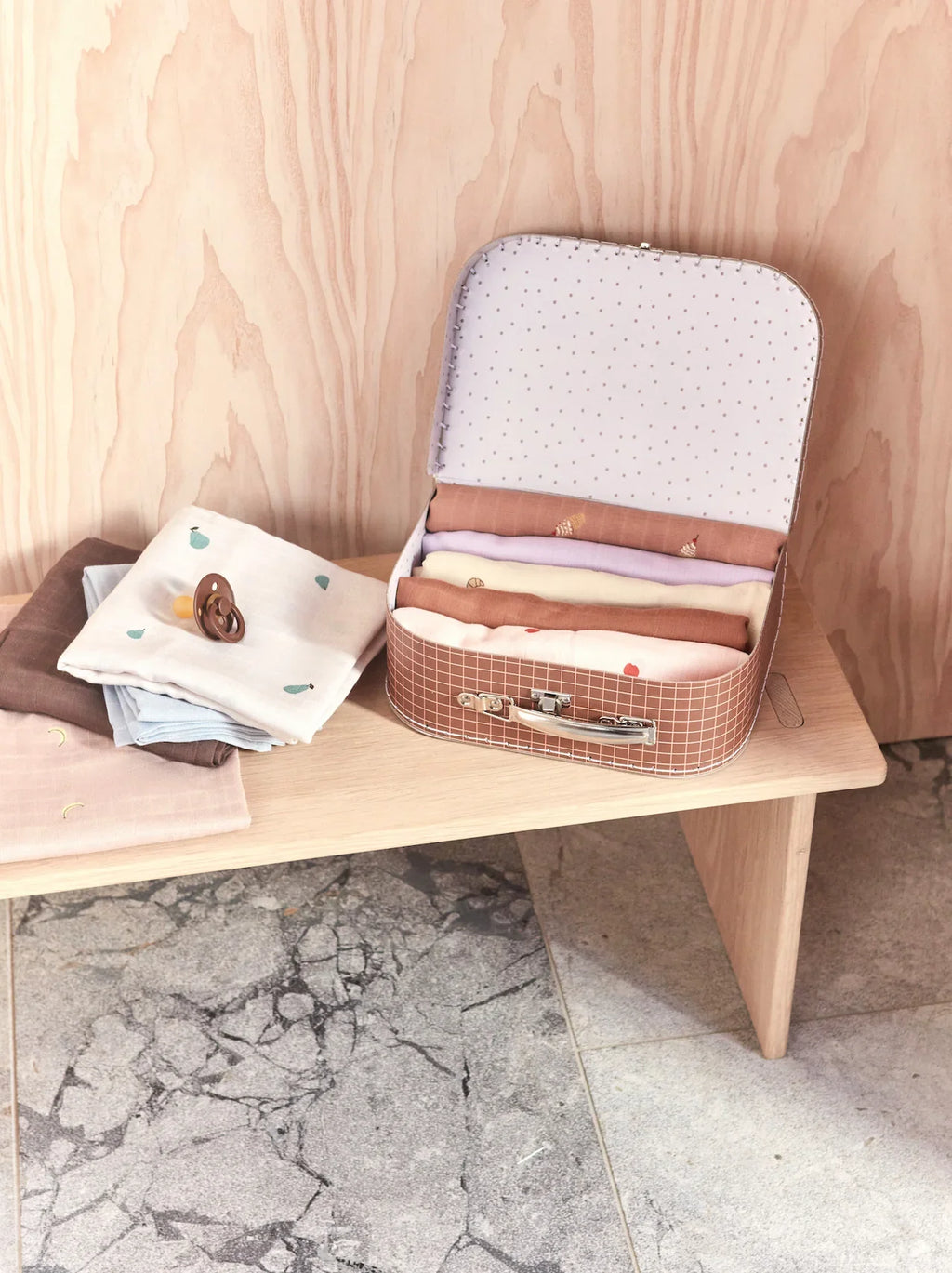 OYOY Living Set 2 Hydrophilic cloths 70x70cm | Brown - Fruit Print