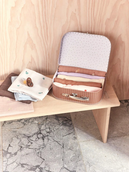 OYOY Living Set 2 Hydrophilic cloths 70x70cm | Brown - Fruit Print