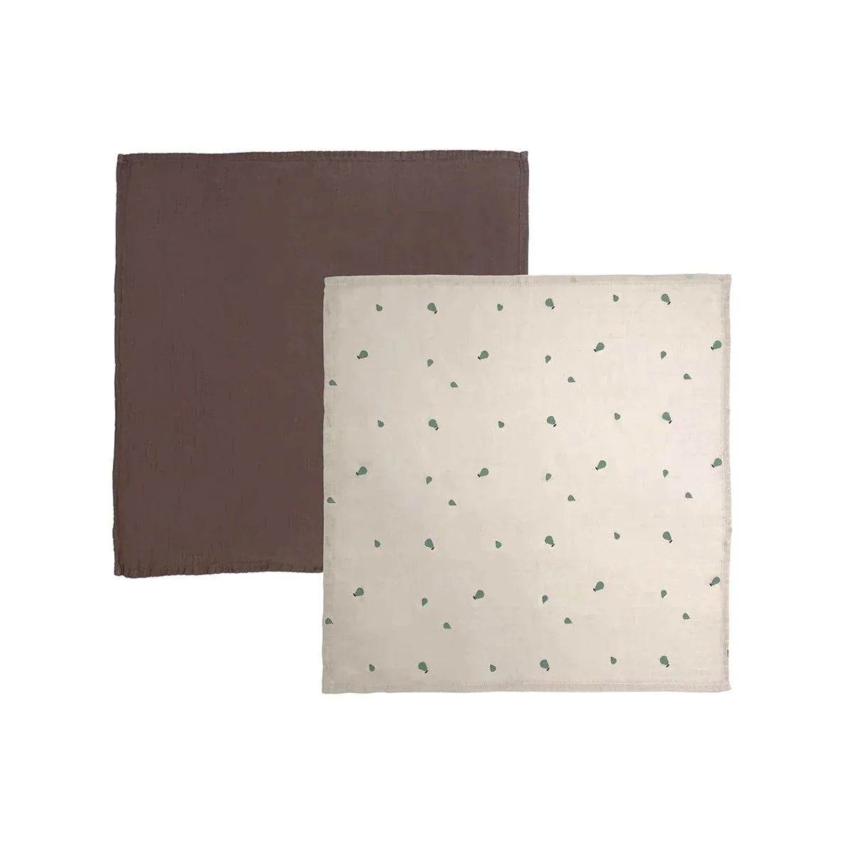 OYOY Living Set 2 Hydrophilic cloths 70x70cm | Brown - Fruit Print