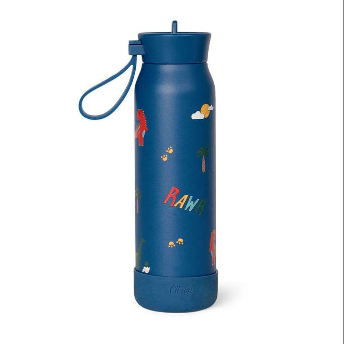 Citron Thermal Drinking Bottle 350ml | Blue Dino