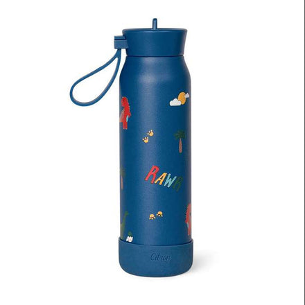 Citron Thermal Drinking Bottle 350ml | Blue Dino