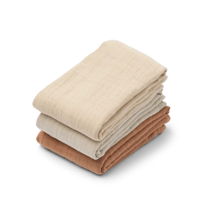 Liewood Lewis Set 3 Hydrophilic Cloths 70x70cm | Tuscany Rose Mix