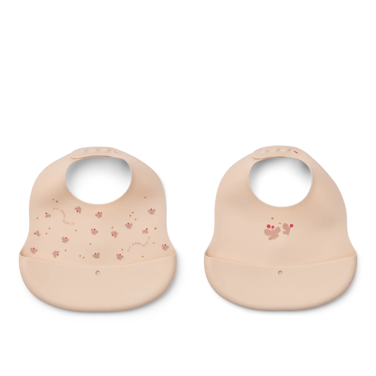 Liewood Ember Printed Bib 2-Pack | Mini Butterfly / Apple Blossom