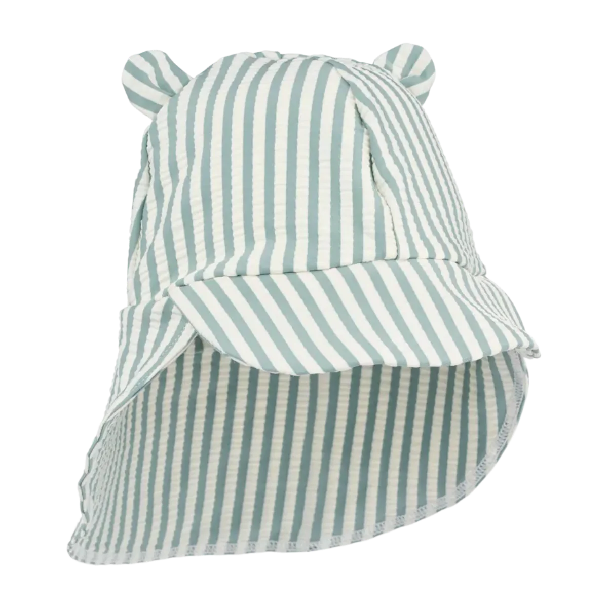Liewood Senia Seersucker UV Sun Hat with Ears | Peppermint / Sandy