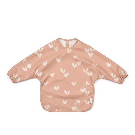 Liewood Merle Printed Bib With Sleeves | Sweethearts / Pale Tuscany