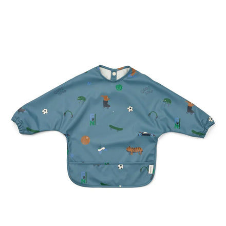 Liewood Merle Printed Bib With Sleeves | Fun / Beach Blue
