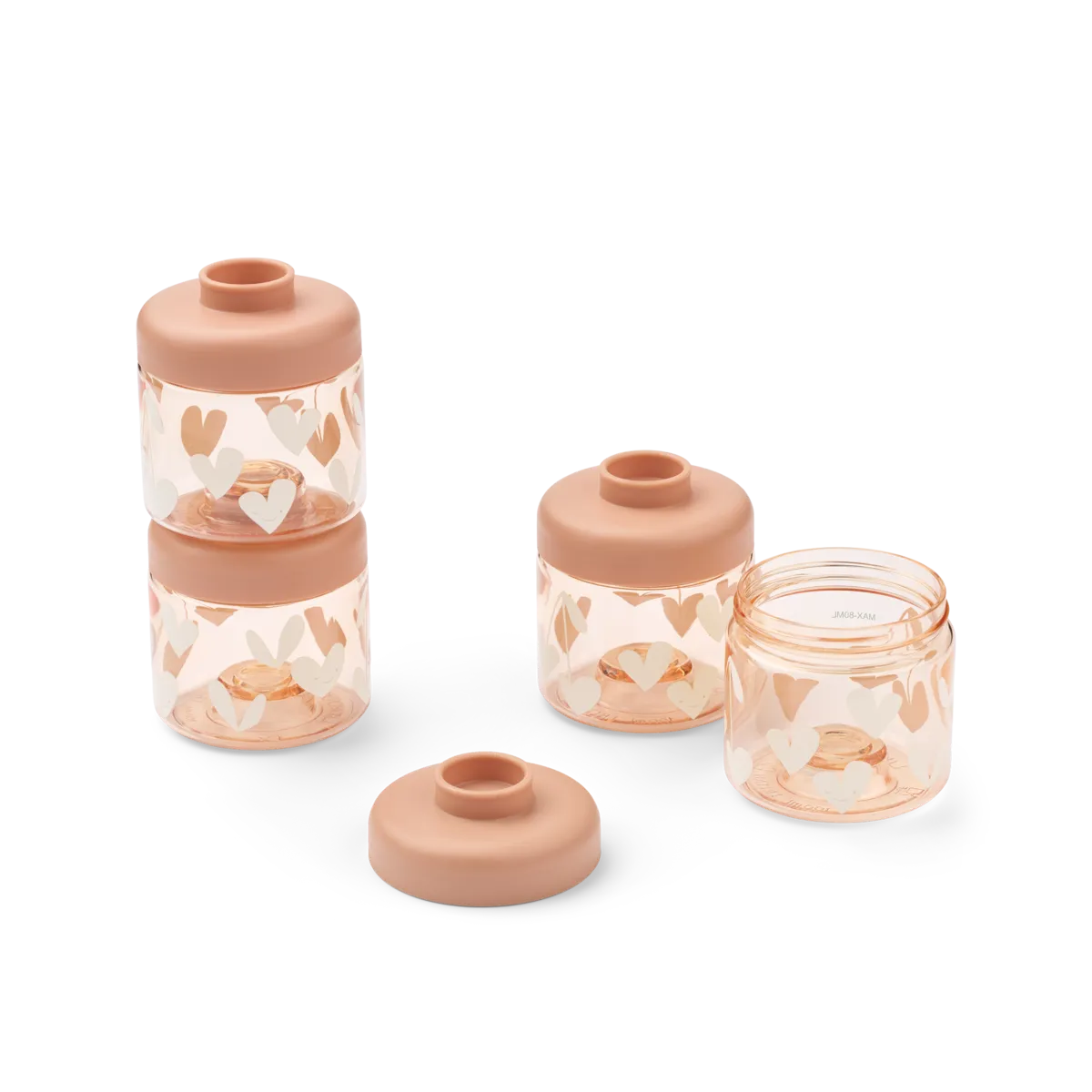 Liewood Dominique Baby Food Storage Jars 100ml 4-Pack | Sweethearts / Pale Tuscany