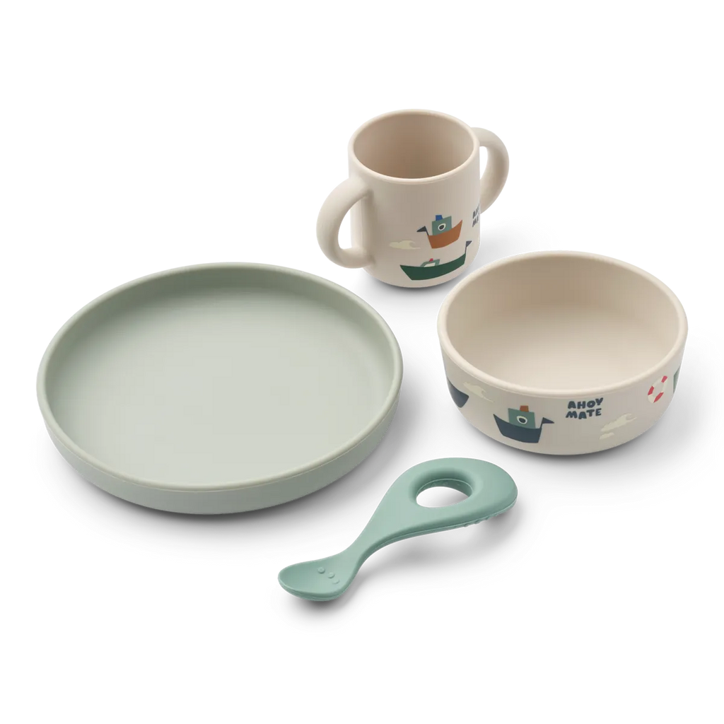 Liewood Vivi Printed Dining Set | Sailing / Sandy
