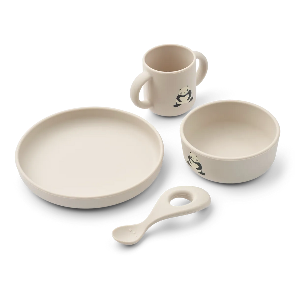 Liewood Vivi Printed Dining Set | Panda / Sandy