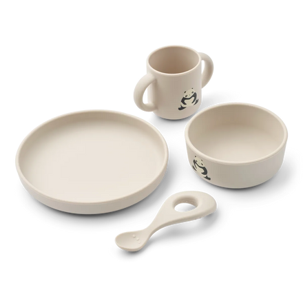 Liewood Vivi Printed Dining Set | Panda / Sandy