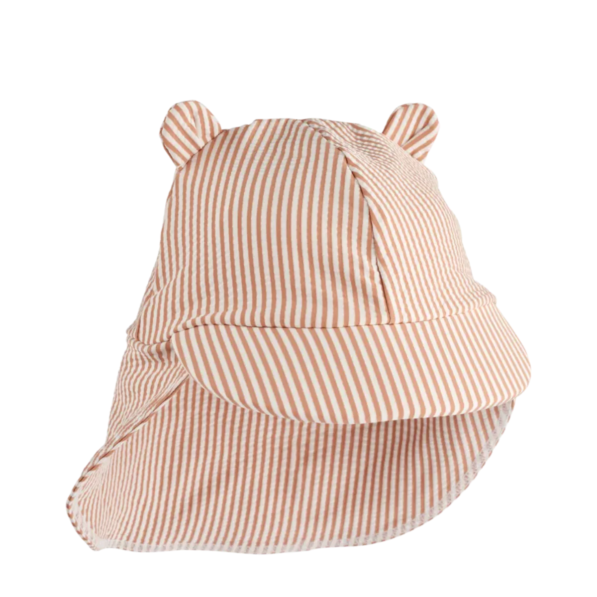 Liewood Senia Seersucker UV Sun Hat with Ears | Pale Tuscany / Creme De La Creme
