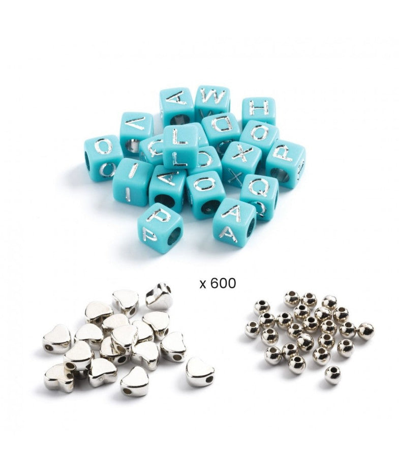 Djeco 1000 Letter Beads Alphabet | Silver
