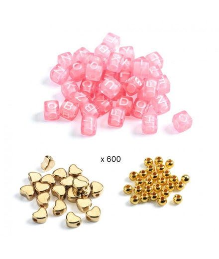 Djeco 1000 Letter Beads Alphabet | Gold