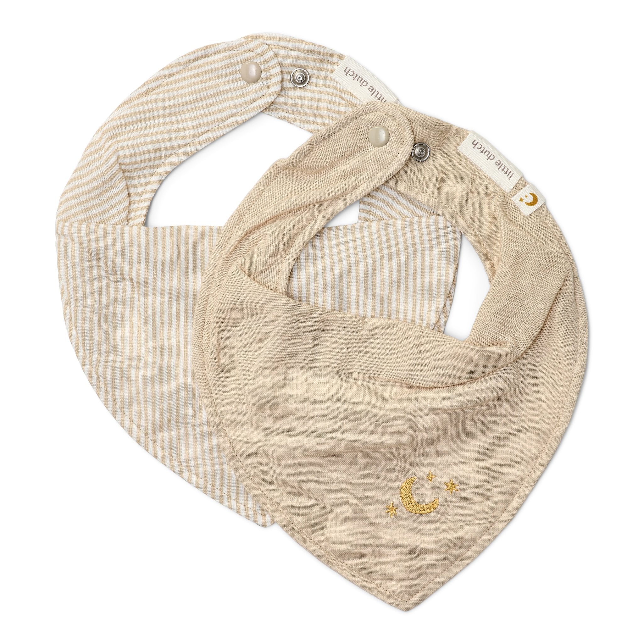 Little Dutch Bandana Bib Set Of 2 | Pure Soft Beige