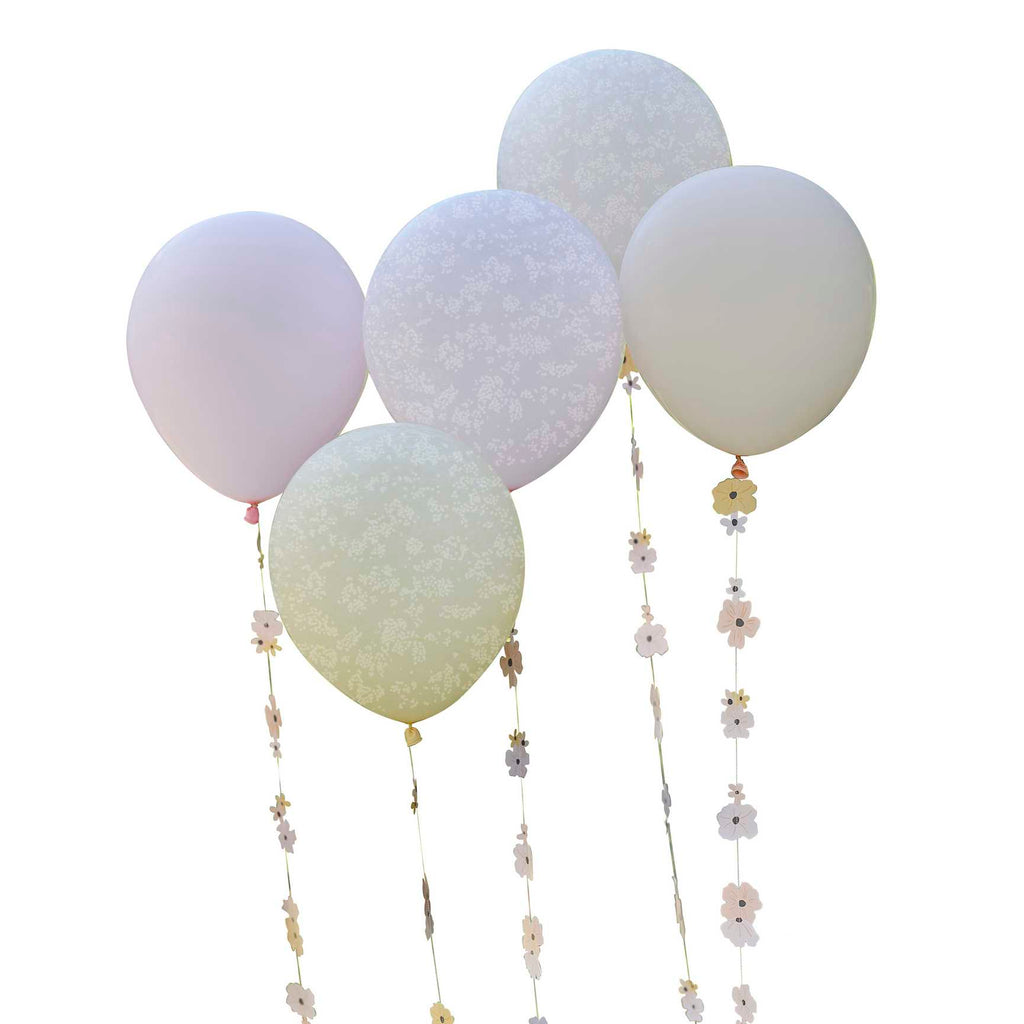 Ginger Ray Floral Balloon Set with Balloon Tails