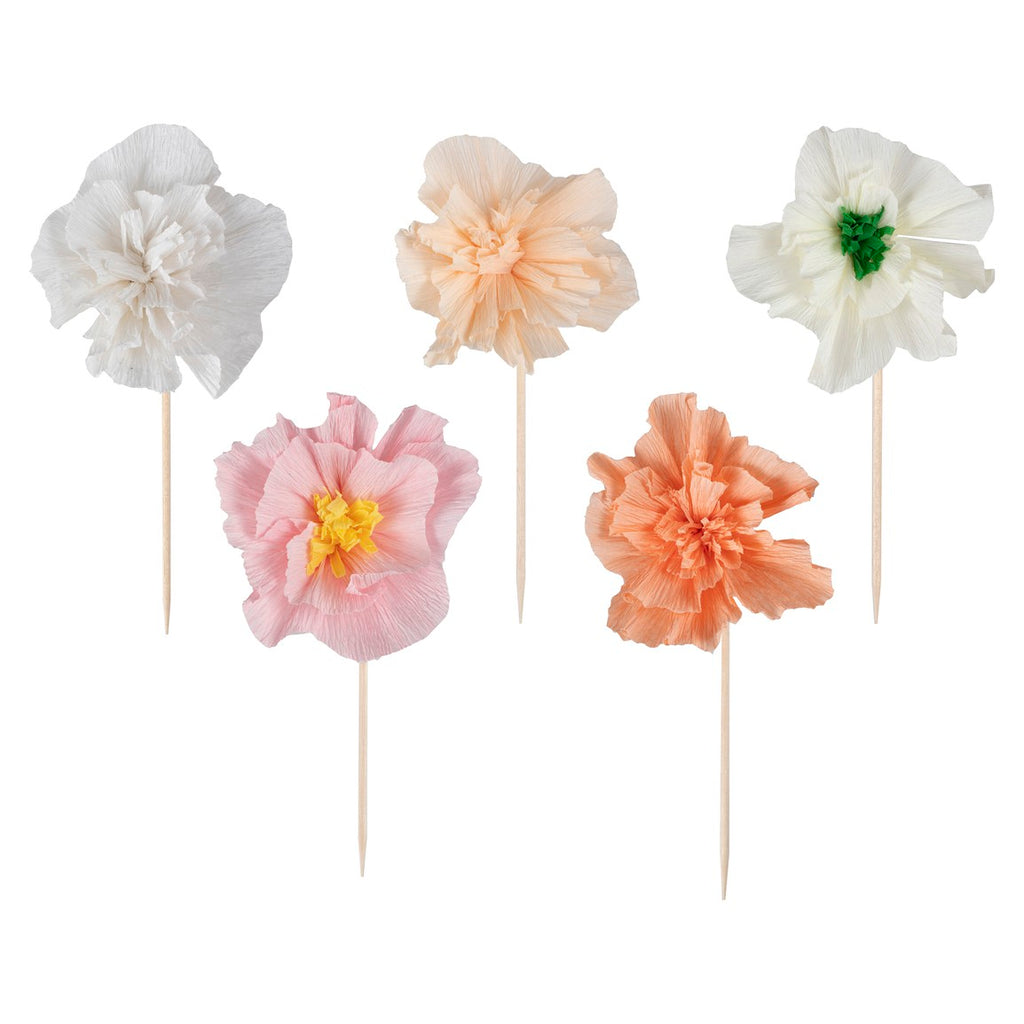 Ginger Ray Cupcake Toppers 12PCS | Tissue Flowers