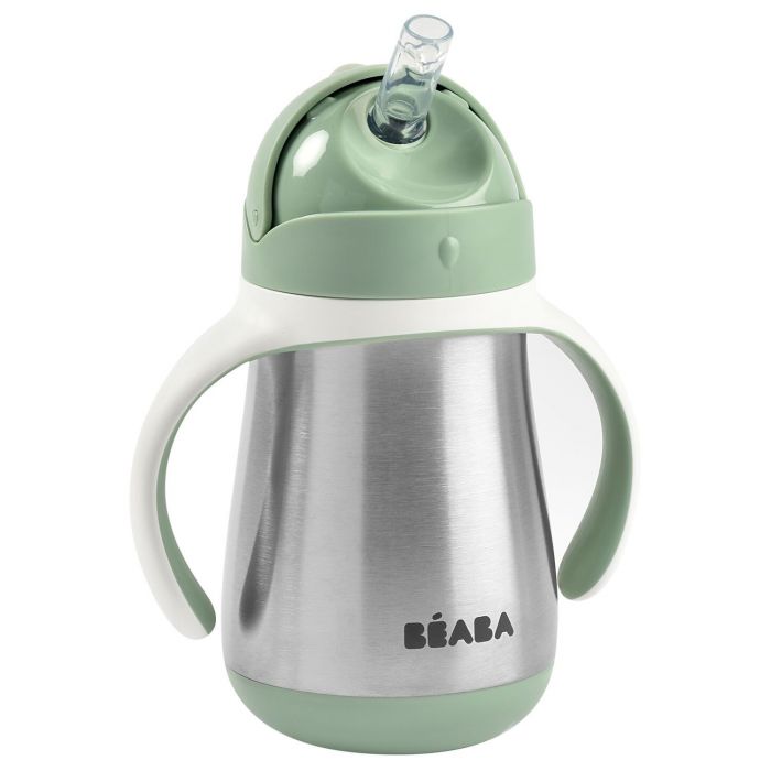 Béaba Stainless Steel Thermal Drinking Cup with Straw 250ml | Green