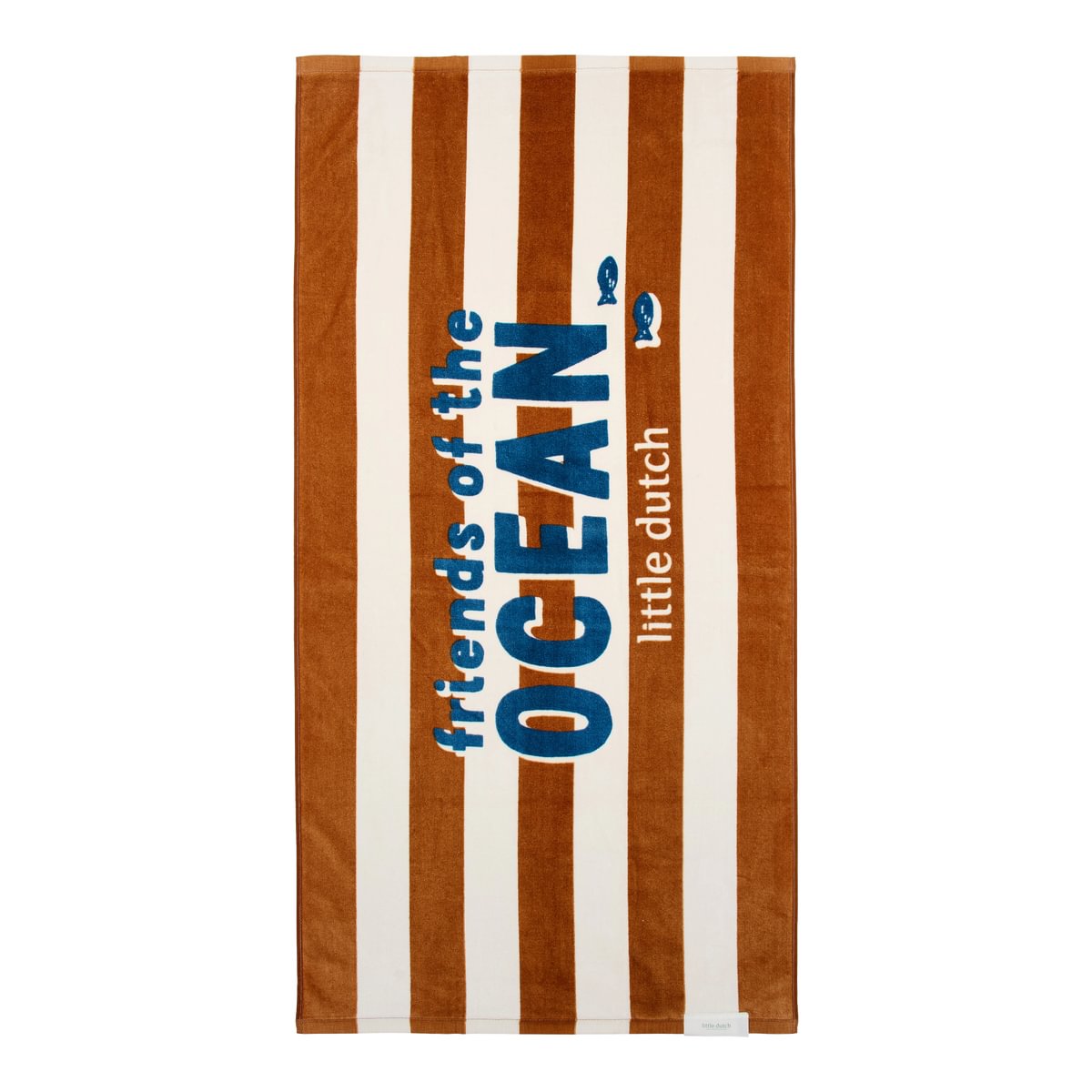 Little Dutch Beach Towel 60x120 | Ocean World Brown Stripe