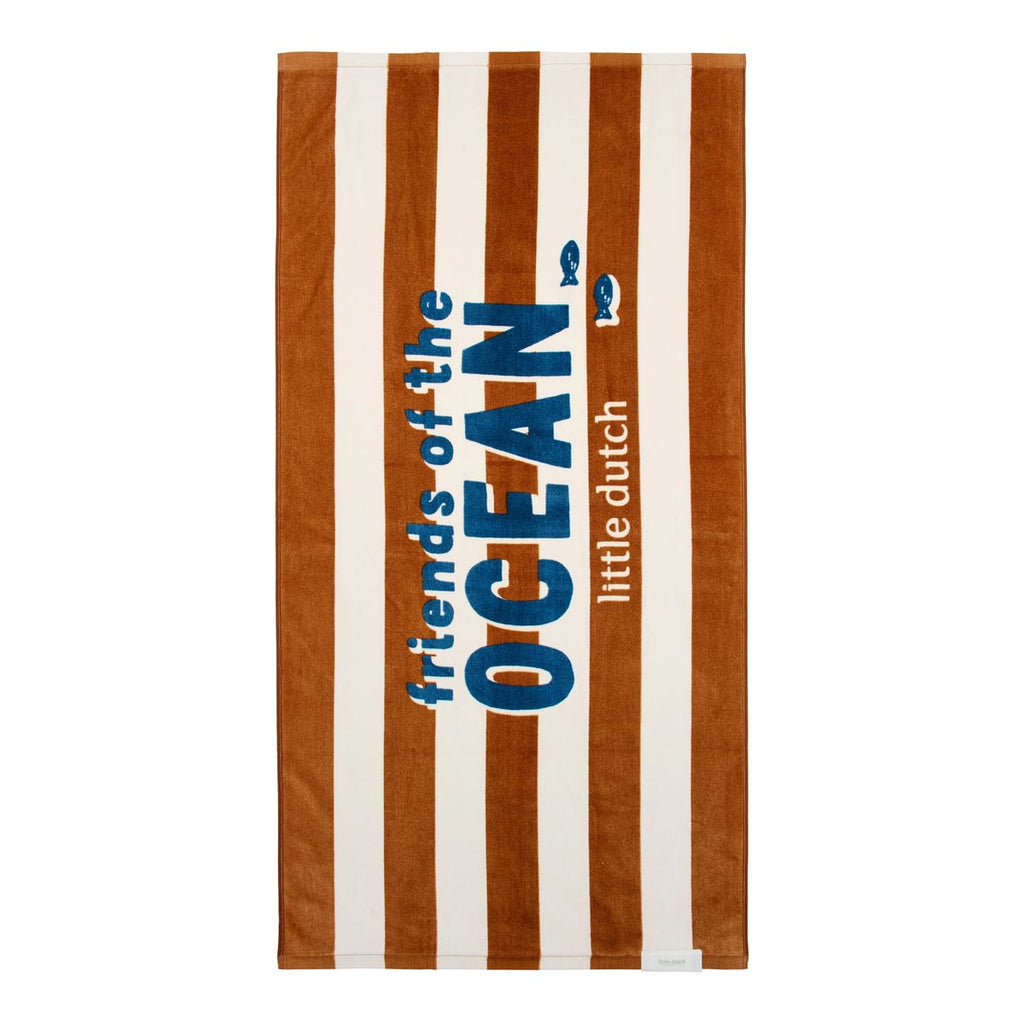 Little Dutch Beach Towel 60x120 | Ocean World Brown Stripe