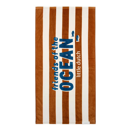 Little Dutch Beach Towel 60x120 | Ocean World Brown Stripe