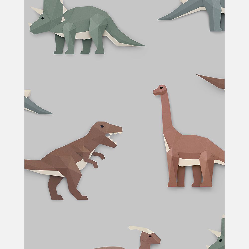 Studio Ditte Wallpaper | Dinosaur Light Grey