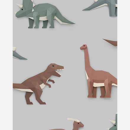 Studio Ditte Wallpaper | Dinosaur Light Grey