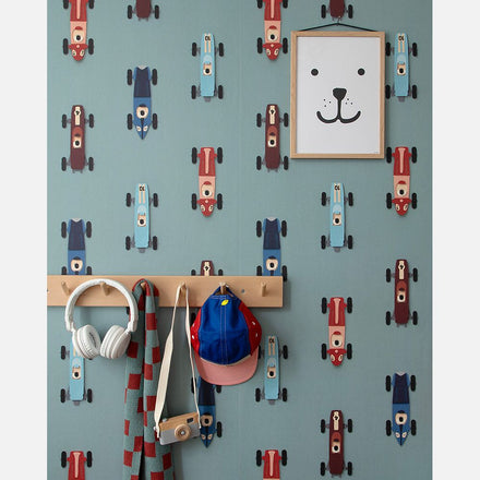 Studio Ditte Wallpaper | Race Cars Blue