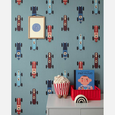 Studio Ditte Wallpaper | Race Cars Blue