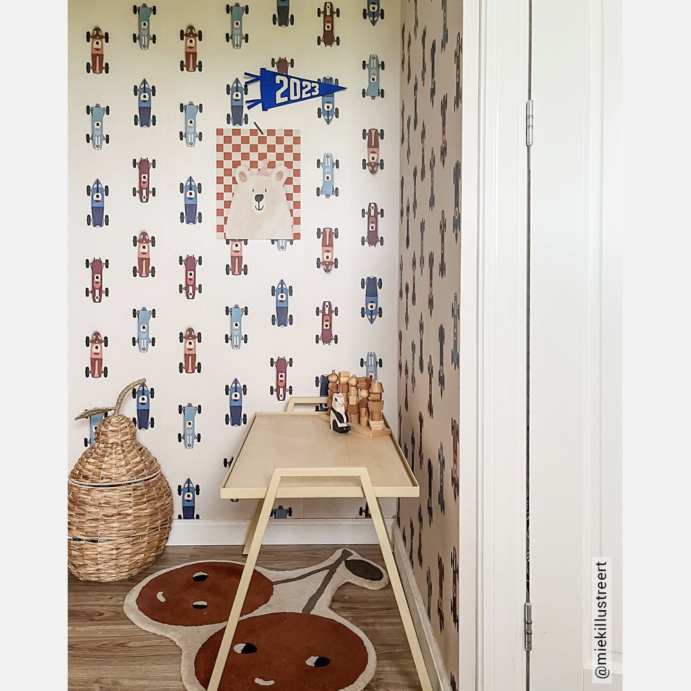 Studio Ditte Wallpaper | Race Cars Cream