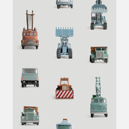 Studio Ditte Wallpaper | Work vehicles Light Grey