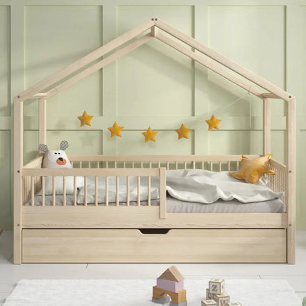 De Gele Flamingo Bed House Helsinki | Single with drawer for mattress 90x200cm