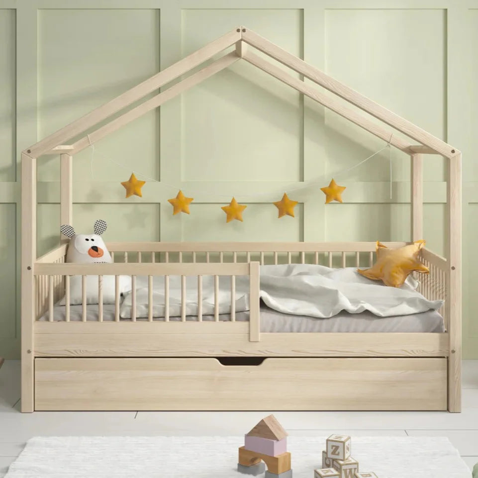 De Gele Flamingo Bed House Helsinki | Single with drawer for mattress 90x200cm