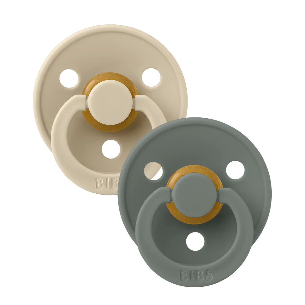 Bibs Pacifier Size 1 Latex Symmetrical 2 Pack | Vanilla / Pine