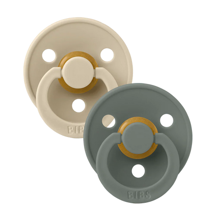 Bibs Pacifier Size 1 Latex Symmetrical 2 Pack | Vanilla / Pine