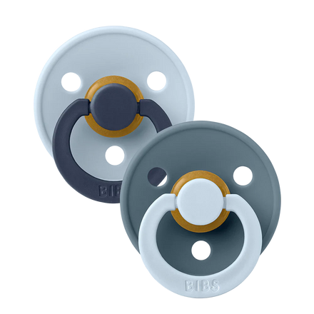 Bibs Pacifier Size 3 Latex Round Studio 2 Pack | Fusion Blue/Petrol
