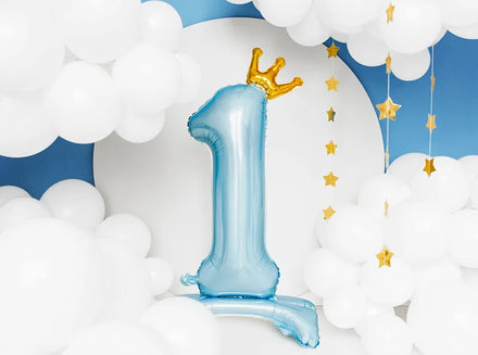 Party Deco Foil Balloon | Number 1 Sky Blue